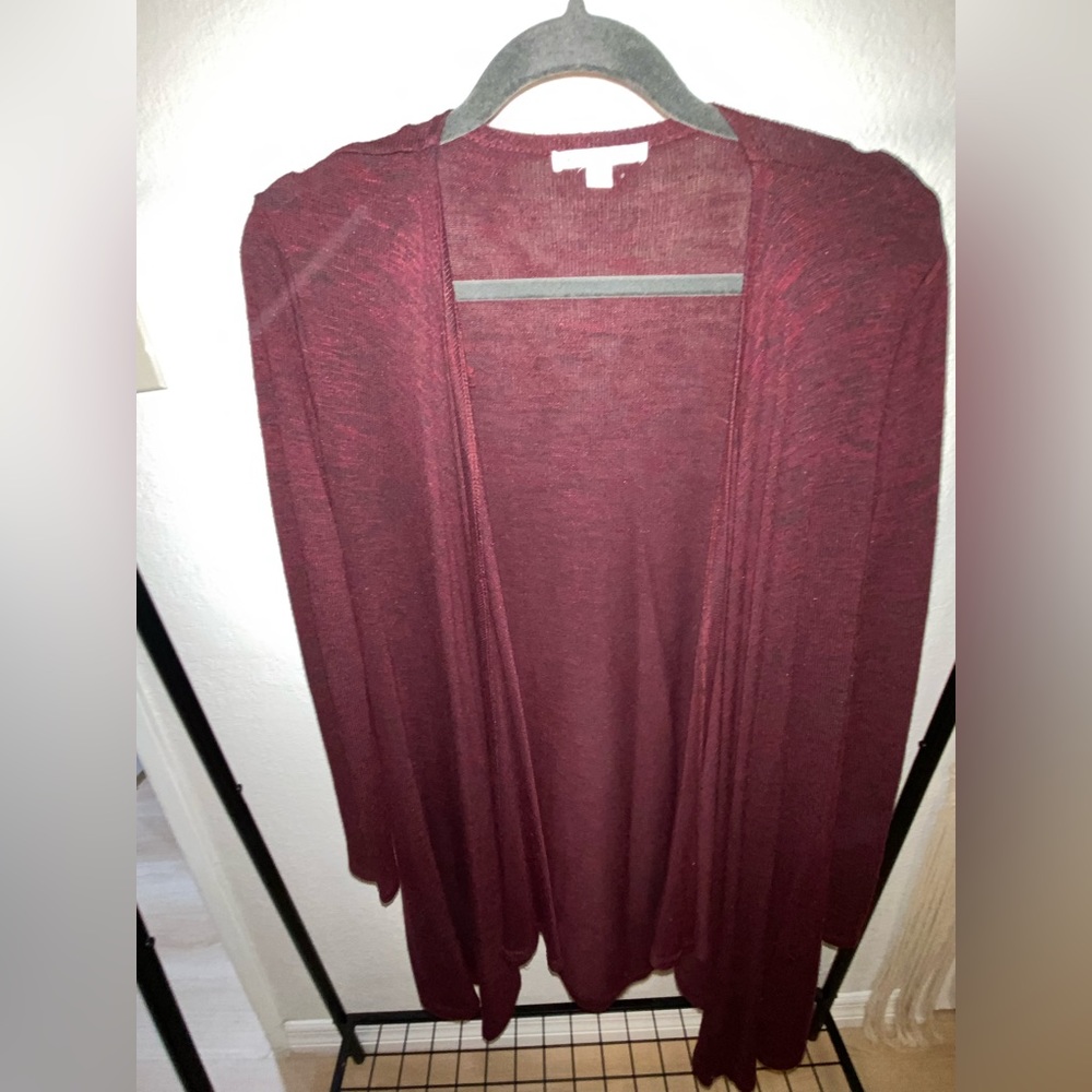 American eagle burgundy cardigan, size large condition excellent used